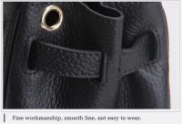 Bolso de mano de cuero genuino con patrón de lichi para mujer, Bolso grande de un hombro, capa superior, nuevo - details 3