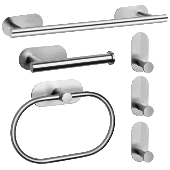 Juego de 6 Ganchos de Toalla de Baño de Acero Inoxidable Resistente a la Oxidación - 1
