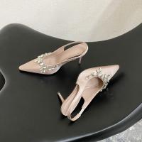 Cadena de diamantes de imitación tacones altos nuevo temperamento puntiagudo bolsa de banquete francés sandalias de cabeza zapatos individuales vacíos - details 28