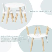 Conjunto de Mesa y Sillas de Almacenamiento Woon para Niños Pequeños Juego de Mesa de Actividad Blanca con 2 Sillas - details 6