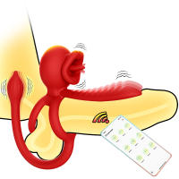 APP anillo vibrador para pene manga rosa vibradores para clítoris lengua estimulador de clítoris tapón Anal masajeador de próstata juguetes sexuales para hombres y mujeres - details 9