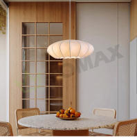 Tomaxin Lámpara colgante de seda LED 60CM Estilo wabi-sabi para dormitorio B&B restaurante sala de estar hotel Metal 220V Interruptor otros - details 0