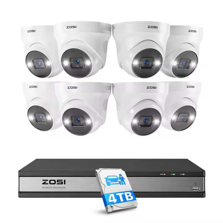 ZOSI-sistema de cámaras de seguridad para el hogar, dispositivo con detección de personas, 16 canales, 4K, NVR, grabador, 5MP, para interior y exterior, PoE, IP - 1