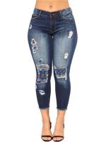 Vaqueros rasgados de cintura alta para mujer, pantalones cortos elásticos, moda coreana - details 1