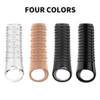 Anillos extensores reutilizables para retrasar la eyaculación, condones, funda para pene, cubierta de glande de silicona, Juguetes sexuales para agrandar para hombres - details 4