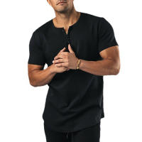 Camiseta de Fitness de Verano para Hombres Moda de Algodón Plano para Entrenar en Gimnasio - details 9