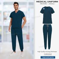 Uniformes médicos de hospital transpirables para hombres y mujeres, conjuntos de uniforme de enfermería de manga corta, ropa de trabajo para médicos y enfermeras. - details 11