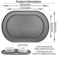 Dog Food Mat Pet Placemat Cat Bowl Pad Cats Drinking Feed Mats Easy to Clean Non-Slip Silicone Round Pet Feeding Water Supplies - details 0