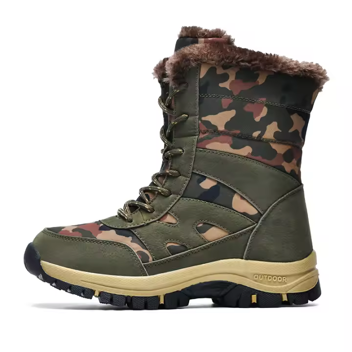 Botas de nieve de invierno para mujer, impermeables, ligeras, cálidas, con forro de piel sintética, botines a media pantorrilla - 1