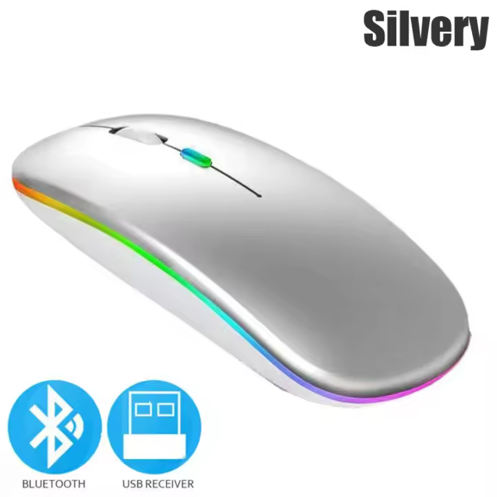 Ratón Inalámbrico Bluetooooth 5,0 Carga USB Luz RGB Para Computadora Portátil PC Macbook Gaming - 1