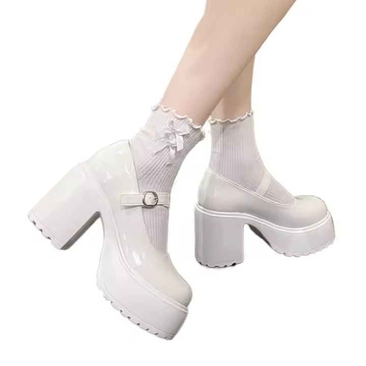 Zapatos Mary Jane de tacón súper alto para mujer, plataforma gruesa, de talla grande, con hebilla en el tobillo, para fiesta - 1