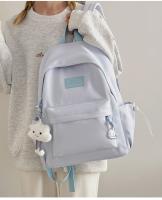 Mochilas simples y versátilesMochila para estudiantes de secundaria Mochila para estudiantes universitarios de gran capacidad Mochila de color sólido de estilo coreano - details 8