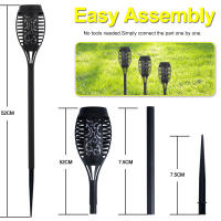 2PCS Lámparas Exterior Solar Enchufable para Césped Negra 12LED GOECO, Energía Solar, Iluminación Exterior para Patio, Jardín, Con Control de Sensor de Luz y Interruptor de Llave, Luz Cálida y Roja, 7,5*52*52 CM - details 1
