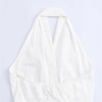 Vestido Informal para Mujer con Cuello Colgante Bordado Estilo Europeo Americano Moda de Otoño - details 6