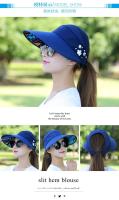 Gorra de Golf para Mujer Verano Versión Coreana Antiguero UV Gorra de Béisbol de Algodón con Flor - details 3
