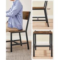 Juego de 2 Sillas de Comedor Marco de Acero, Estilo Industrial Marrón Rústico y Negro Tinta LDC092B01V1 - details 14