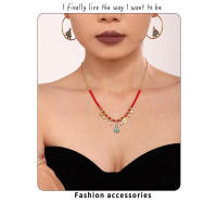 Collar de Perlas de joyería Árbol de Navidad Rojo granate de Maple inoxidable collar Colgante de Mujer encantadora collar adecuado para eventos festivos - details 1
