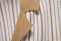 Camisa Polo Para Hombre AIOPESON 2025 Con Patrón Rayado Y Panel De Contraste Malla Transpirable Cuello En V Corto Estilo Casual Verano - details 6