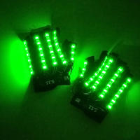 Guantes emisores de luz de 6 colores para DJ, fiesta de música, Cosplay, escenario, actuación, medio dedo, LED, luces láser brillantes - details 5
