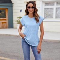 Blusa de Estilo Coreano Vintage para Mujer Cuello Redondo, Mangas Cortas, Moda Joven, Tops de Mujer Alta - details 19