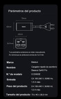 Baseus Cargador tipo c rápido de escritorio 65W GaN, cargador multiple 4 en 1 para iPhone, computadora portátil, Xiaomi y Samsung - details 13