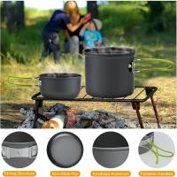 1 juego de utensilios de cocina portátiles, hechos de material de aleación de aluminio duro, ollas para acampar al aire libre para 1-2 personas, cocinar y hornear - details 4