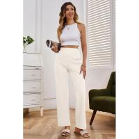 Pantalones de pierna ancha para mujer, cintura alta, lisos, rectos, tres nuevos en otoño, moda coreana, cómodos - details 5