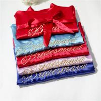 Bata de novia para dama de honor, bata de baño tipo kimono bordada, camisón informal de satén corto, ropa de dormir Sexy para mujer - details 6
