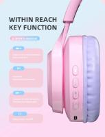 Auriculares con orejas de gato y luz LED RGB para niños y niñas, cascos inalámbricos con Bluetooth 5,3 para juegos, PC - details 13