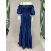 2025 nuevo vestido de hadas de color largo con hombros descubiertos y flores rotas para mujer primavera/verano - details 35