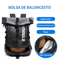 Mochila informal con tapa para hombre, mochila de gran capacidad, puede sostener baloncesto, con separación húmeda y seca - details 1
