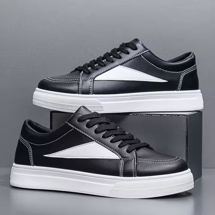 Zapatos de Moda para Hombres Primavera 2025 Zapatos Blancos de Cuero Versátiles para Deportes y Ocio - 1