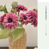 Nueva rama de girasol Artificial de 47CM, ramo de flores falsas elegantes Vintage, seda de terciopelo, suministros de decoración para fiesta de otoño Artificial - details 4
