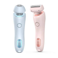 Depiladora eléctrica 2 en 1 para mujer, afeitadoras faciales para Bikini, maquinillas de afeitar para axilas, piernas, recortadora corporal para mujer - details 0
