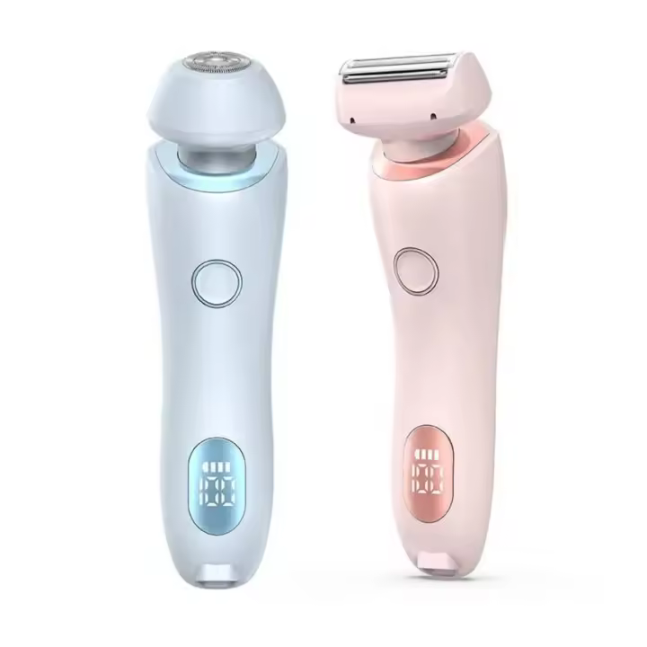 Depiladora eléctrica 2 en 1 para mujer, afeitadoras faciales para Bikini, maquinillas de afeitar para axilas, piernas, recortadora corporal para mujer - 1