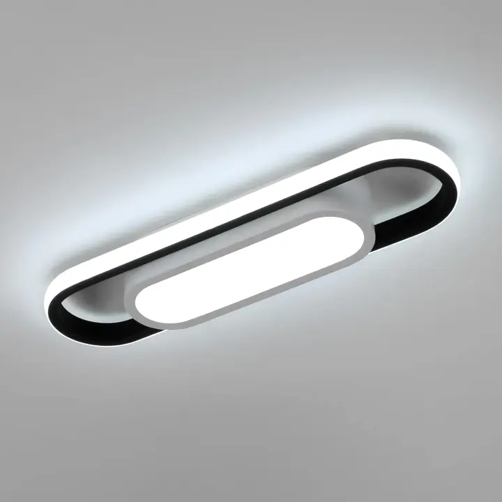 Plafón LED Diseño moderno Blanco Frío 6000K Óvalo Lámpara Techo LED Para salón dormitorio comedor despacho - 1