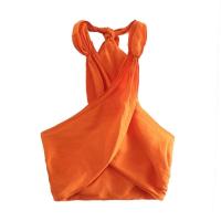 TRAFZA-Top Halter con espalda descubierta para mujer, Tops sexys sin mangas con hombros descubiertos, ropa de calle informal a la moda, verano, Y2k, 2023 - details 5