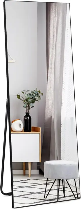 Espejo de Pie Completo 165x60 cm Espejo Pared Negro A Prueba de Explosiones para Dormitorio, Entrada, Pasillo o Habitación de Baño - 1