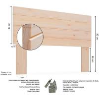 Gabo de Madera Rústico Vintage para Cama (145 x 44 cms.) Estilo Nórdico Crudo sin Pintar - details 75