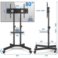 32 a 80 Pulgadas, Soporte de Piso Móvil con Bandeja para Televisión hasta 50 kg MAX VESA 600x400mm - details 3