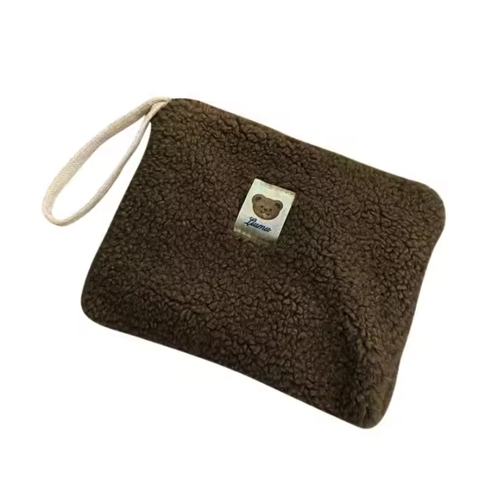 Bolsa De Cosméticos De Pelo De Oveja Lobo Organizador De Maquillaje Bolsa De Viaje Monedero Almacenamiento Accesorio Doméstico - 1