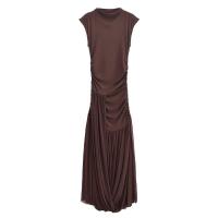 Vestido de noche largo elegante OUWU Fashion Mesh Patchwork Midi con mangas onduladas - details 1