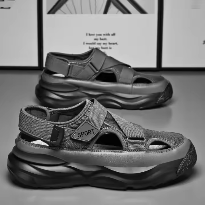 Sandalias de hombre Agujero 2025 nueva primavera trabajo conducción sandalias bolsa de hombre cabeza deportes sandalias de playa - 1