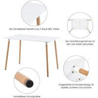 Juego de Mesa de Comedor y Sillas, 1 Mesa Redonda de 80 cm + 4 Sillas Blancas, de Diseño Nórdico - details 11
