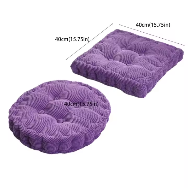 Cojín de asiento acolchado cuadrado/redondo multiusos, cojín de sofá grueso de Color sólido, cojín de suelo suave de 40cm para oficina - 1