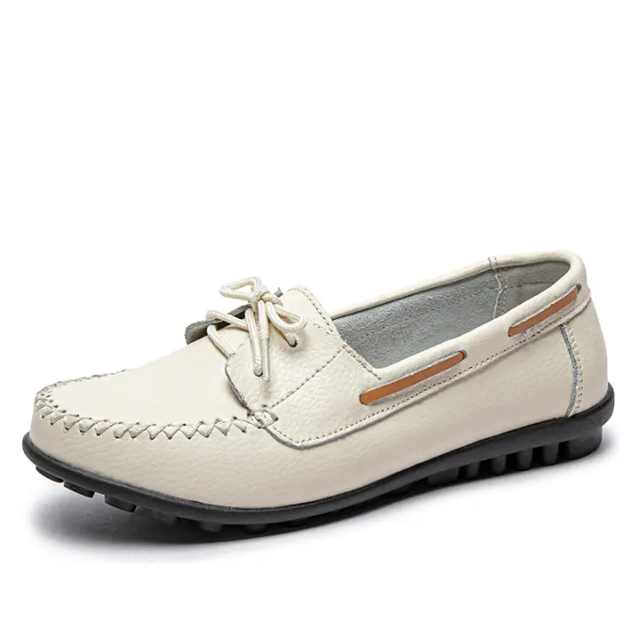Mocasines casuales para mujer, lindos zapatos planos para caminar, mocasines de cuero para conducir, zapatos de barco con punta cerrada a la moda - 1