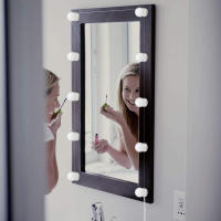 Kit de luces para espejo de tocador regulables con 10 bombillas LED estilo Hollywood para tocador de maquillaje con fuente de alimentación USB tira de iluminación (espejo no incluido) - details 0