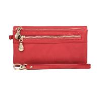 Cartera de Mujer de Cuero con Pulido Dull de Gran Capacidad Billetera de Doble Cierre Clutch Wristlet Cartera de Teléfono Monedero Porta Tarjetas Multiporo - details 9