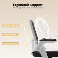 Silla de Oficina, Silla de Oficina Ergonómica con Brazos Abatibles 90 ° , Soporte Lumbar de Diseño Exclusivo, Tapicería de Malla Transpirable, Silla de Escritorio Giratoria 360 ° , Blanco - details 3