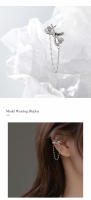 Pendientes de Clip de Plata Esterlina S925 ArgentFlow Diseño de Lazo de Moda Sin Alergias para Mujeres Joyería de Metal de China - details 3